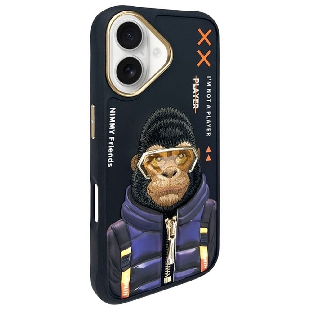 NIMMY case COOL&CUTE 2.0 Monkey for IPHONE 16 black