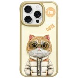 Zadní kryt NIMMY case COOL&CUTE 2.0 Cat pro Apple iPhone 16 Pro, khaki