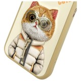 Zadní kryt NIMMY case COOL&CUTE 2.0 Cat pro Apple iPhone 15, khaki