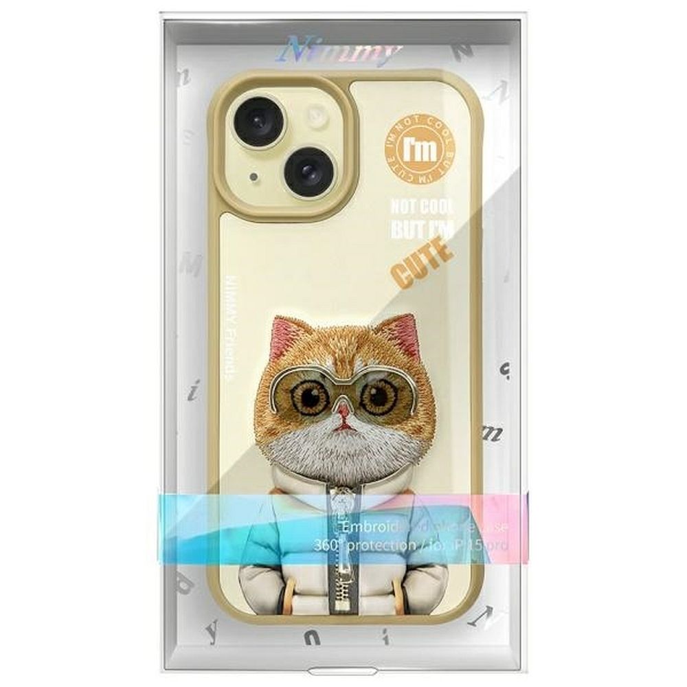 NIMMY case COOL&CUTE 2.0 Cat for IPHONE 15 khaki