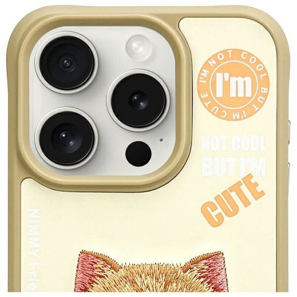 Zadní kryt NIMMY case COOL&CUTE 2.0 Cat pro Apple iPhone 16, khaki