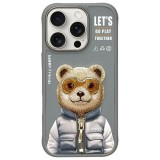 Zadní kryt NIMMY case COOL&CUTE 2.0 Bear pro Apple iPhone 15, šedá