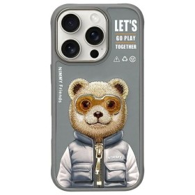 Zadný kryt NIMMY case COOL&amp;CUTE 2.0 Bear pre Apple iPhone 15, sivá