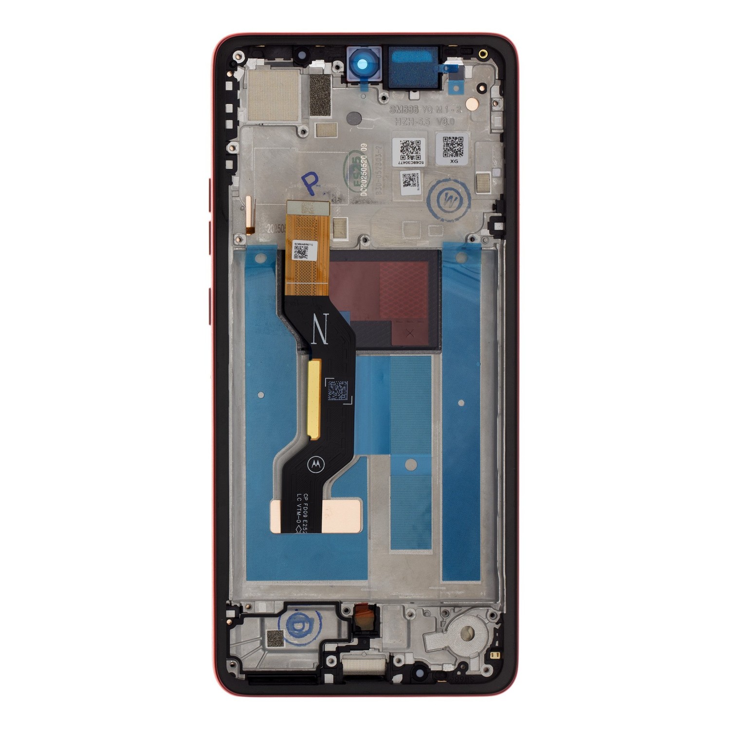 LCD display + dotyková doska + predný kryt pre Motorola Moto G86, red (Chrysanthemum) (Service Pack)
