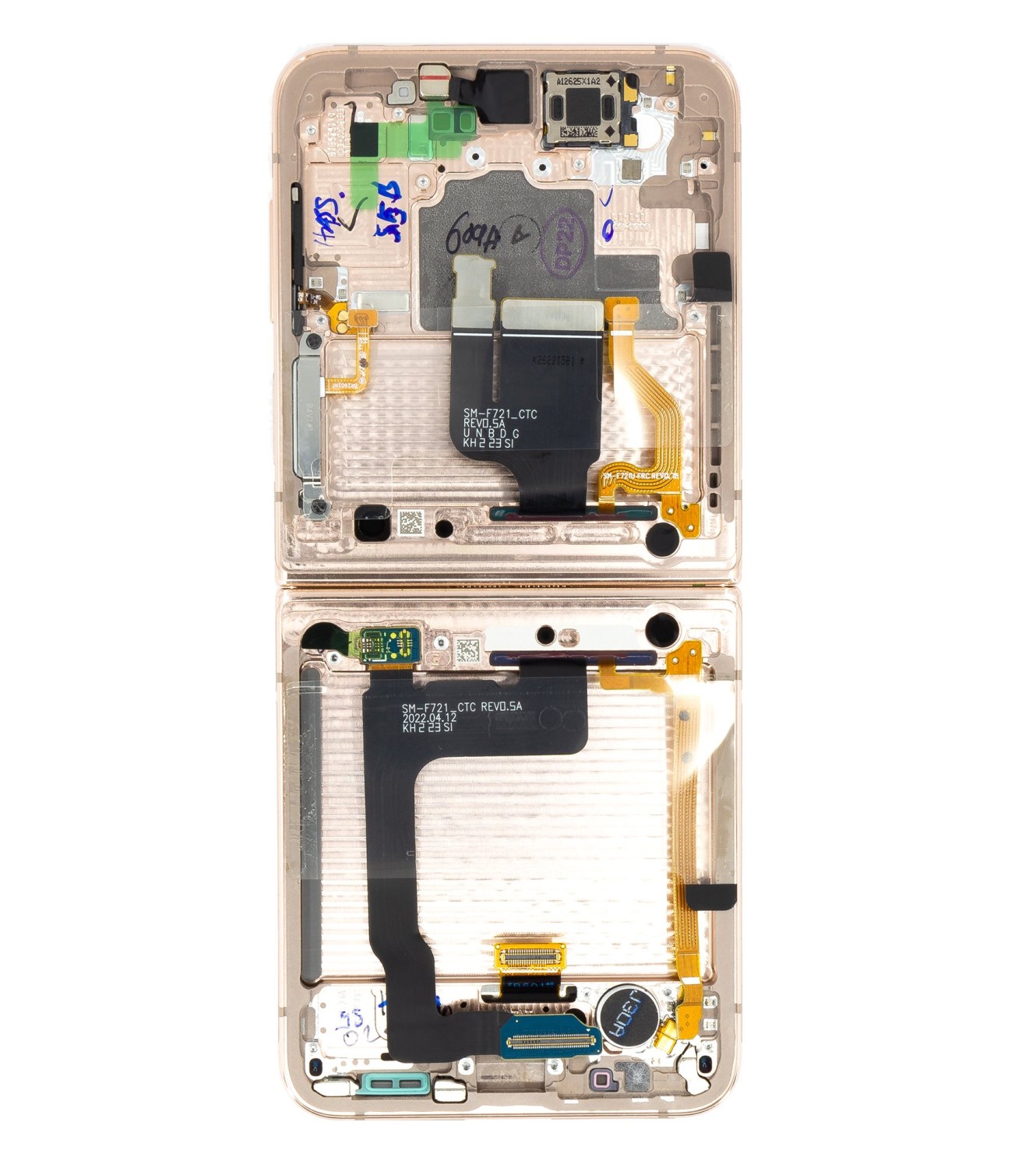 LCD display + dotyková doska + predný kryt pre Samsung Galaxy Z Flip4 5G F721, pink (Service Pack)