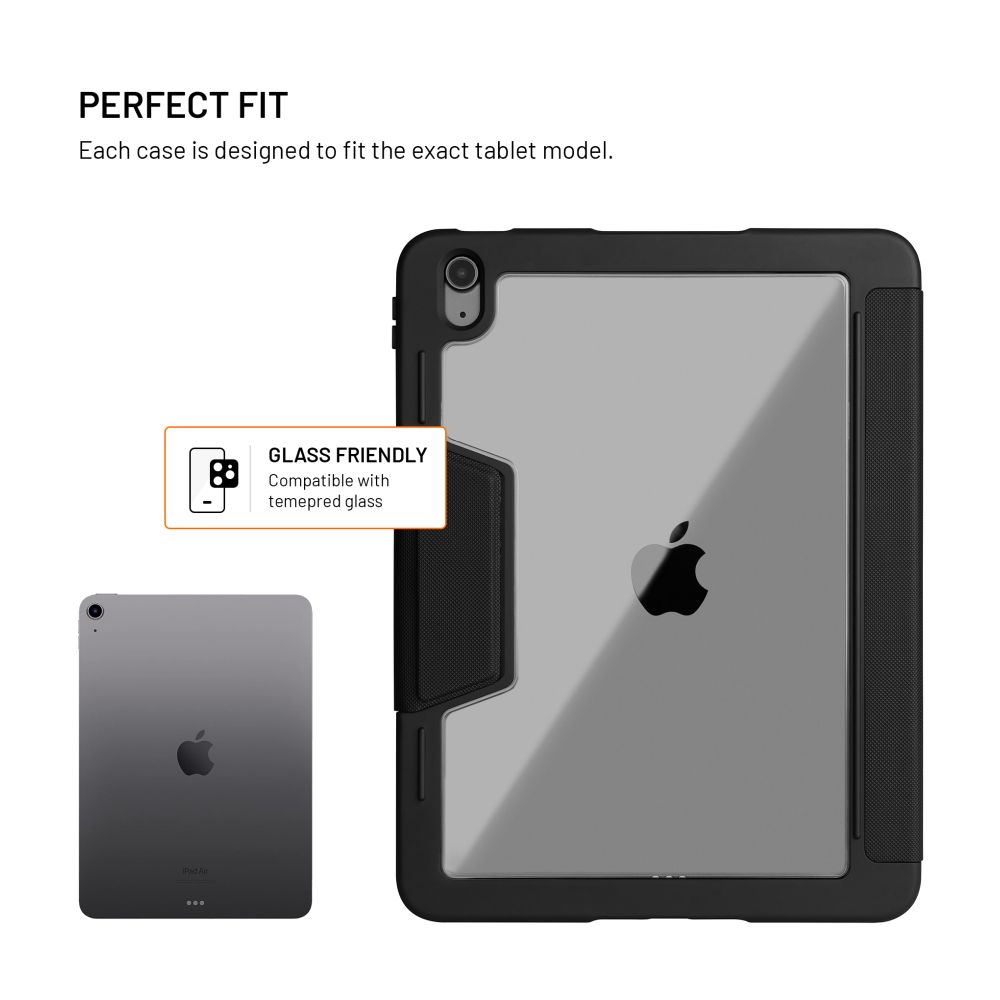 Odolné pouzdro se stojánkem FIXED Enduro pro Apple iPad 10,9" (2022)/iPad 11" (2025), černé