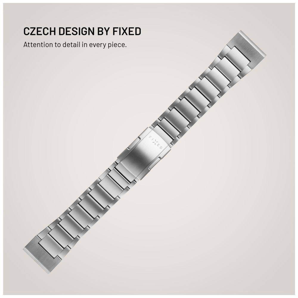 Titanový řemínek FIXED Titanium Strap pro Garmin QuickFit 26mm, přírodní titan