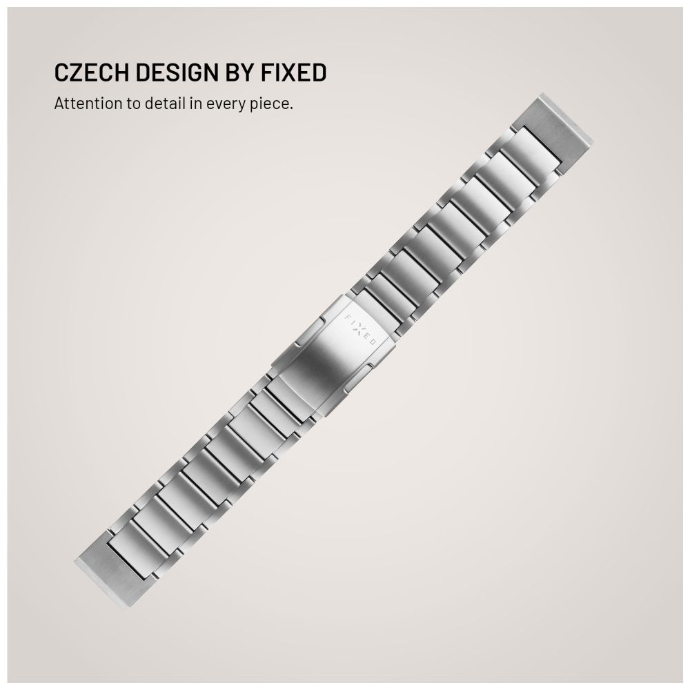 Titanový řemínek FIXED Titanium Strap pro Garmin QuickFit 22mm, přírodní titan