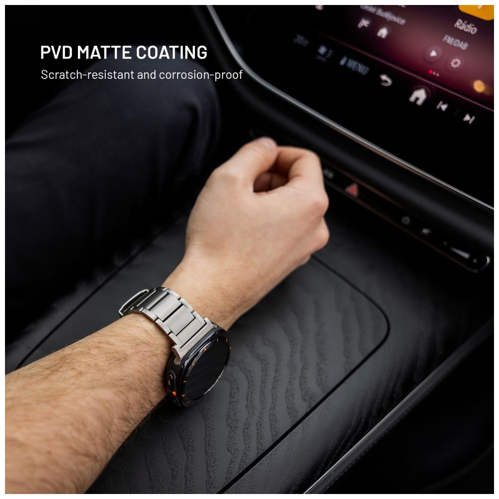 Titanový řemínek FIXED Titanium Strap pro Garmin QuickFit 22mm, přírodní titan