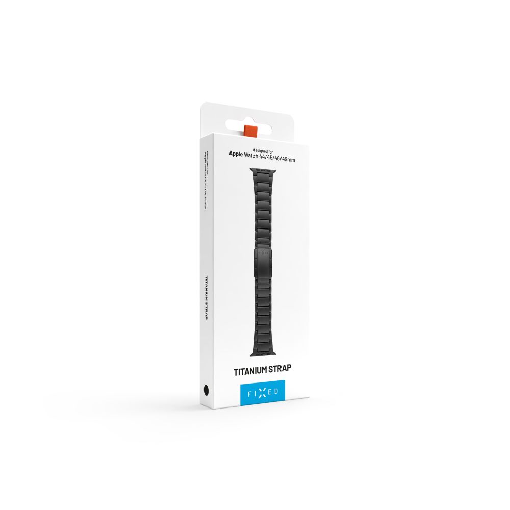 Titanový řemínek FIXED Titanium Strap pro Apple Watch 44/45/46/49mm, černý