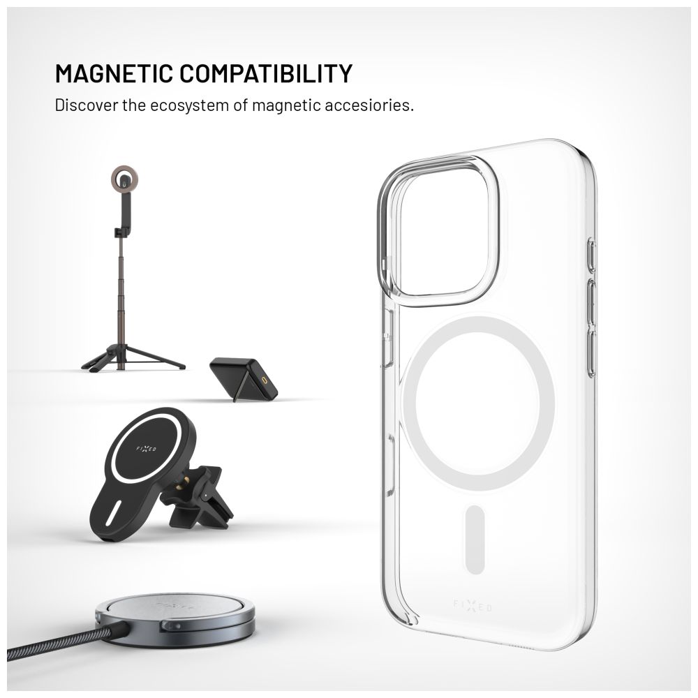 Zadní kryt FIXED MagShell s podporou Magsafe pro Apple iPhone 16 Pro Max, čirý