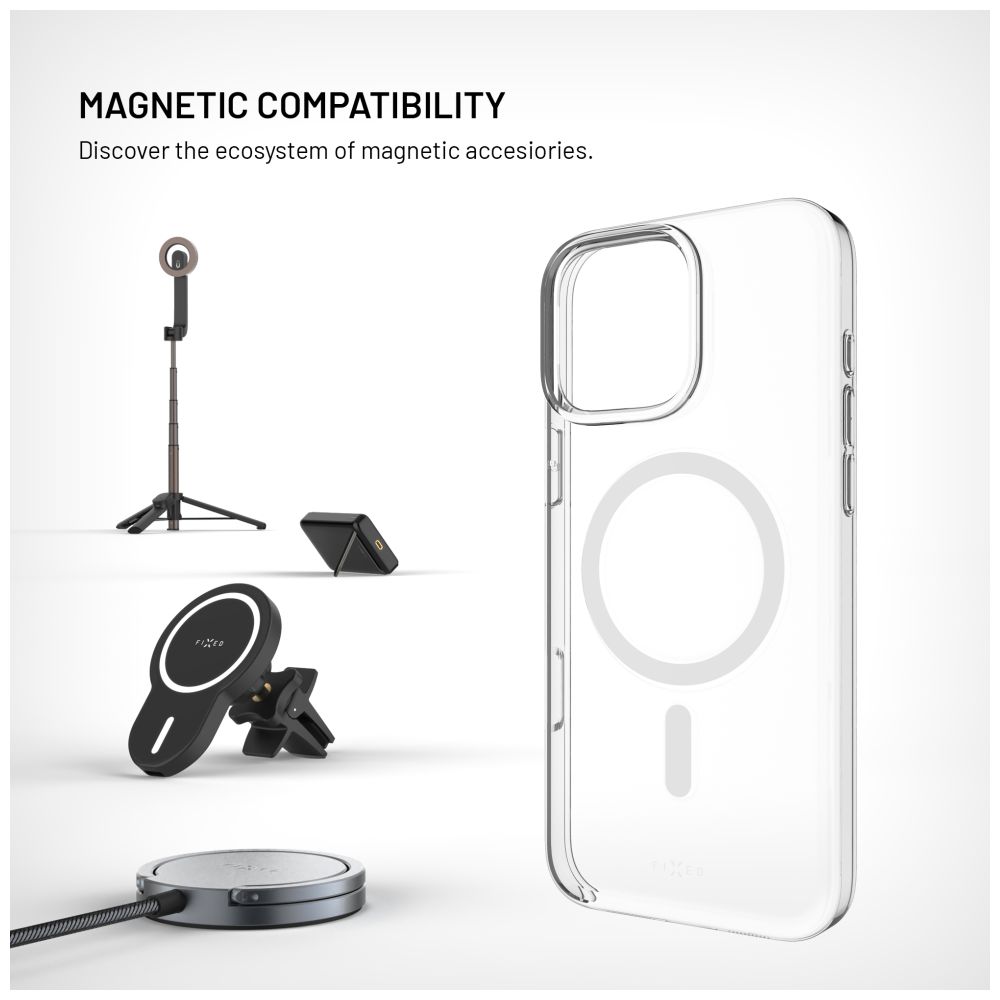 Zadní kryt FIXED MagShell s podporou Magsafe pro Apple iPhone 16 Pro, čirý
