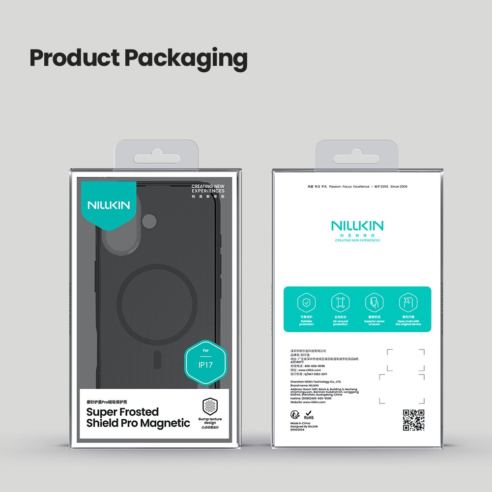 Nillkin Super Frosted PRO Magnetic Zadní Kryt pro Apple iPhone 17 Transparent Black