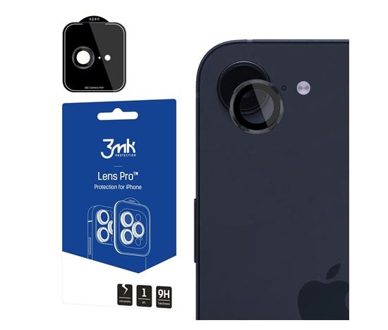 Ochrana kamery 3mk Lens Protection PRO pro Apple iPhone 16e, black