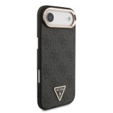 Guess PU Leather 4G Strass Triangle Logo Gold Frame MagSafe Zadní Kryt pro iPhone Air Black