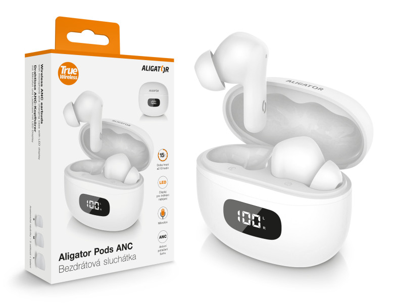 Aligator Pods ANC bílá