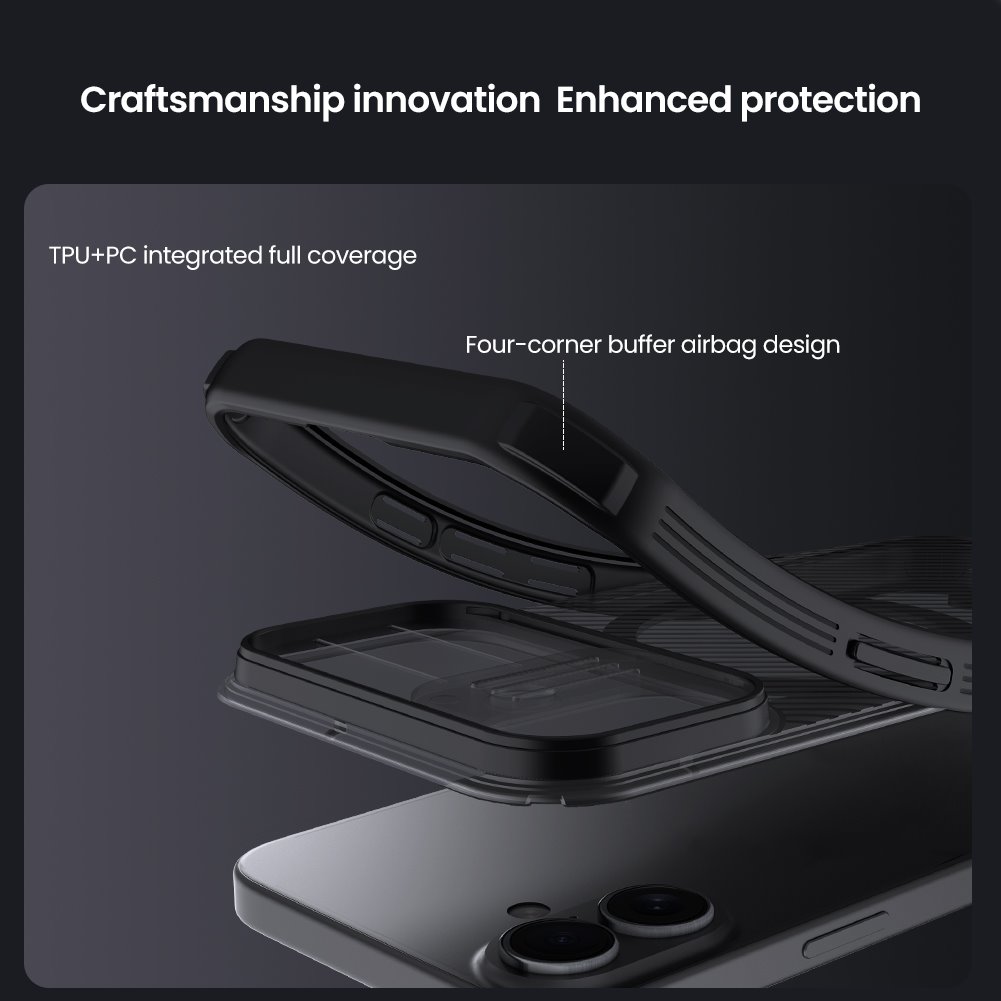 Nillkin CamShield PRO Magnetic Zadní Kryt pro Apple iPhone 17 Transparent Black