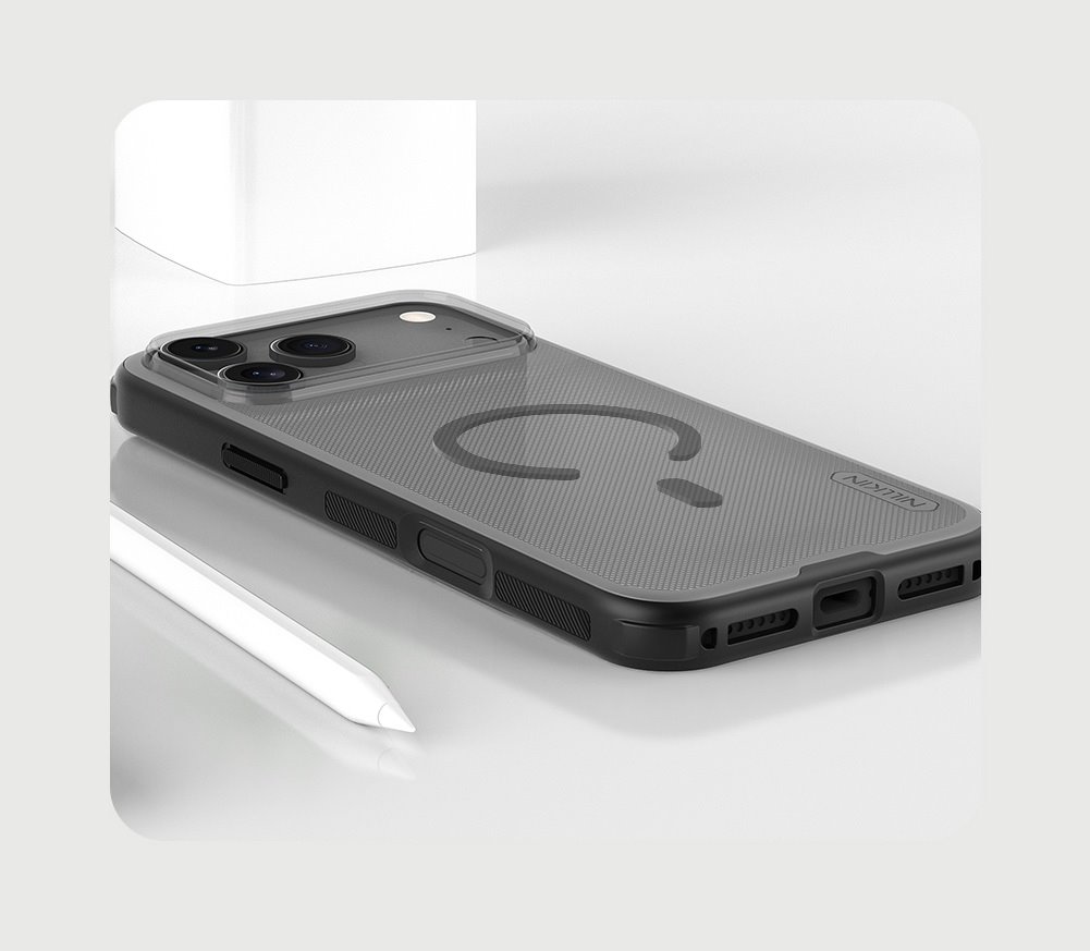 Nillkin Super Frosted PRO Magnetic Zadní Kryt pro Apple iPhone 17 Pro Max Transparent Black