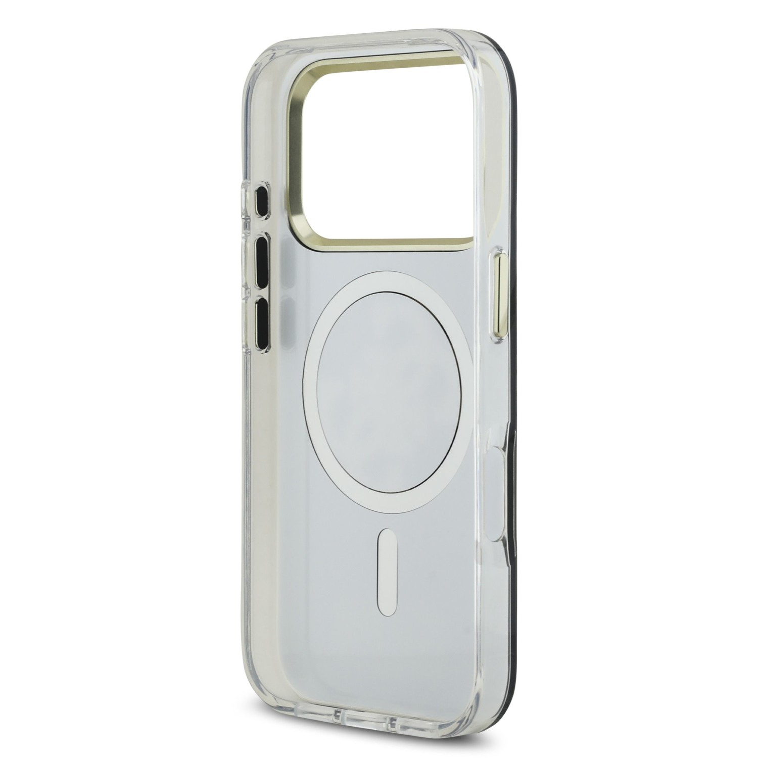 Guess PC/TPU Mirror 4G Glitter Logo MagSafe Zadní Kryt pro iPhone 17 Pro Max Gold