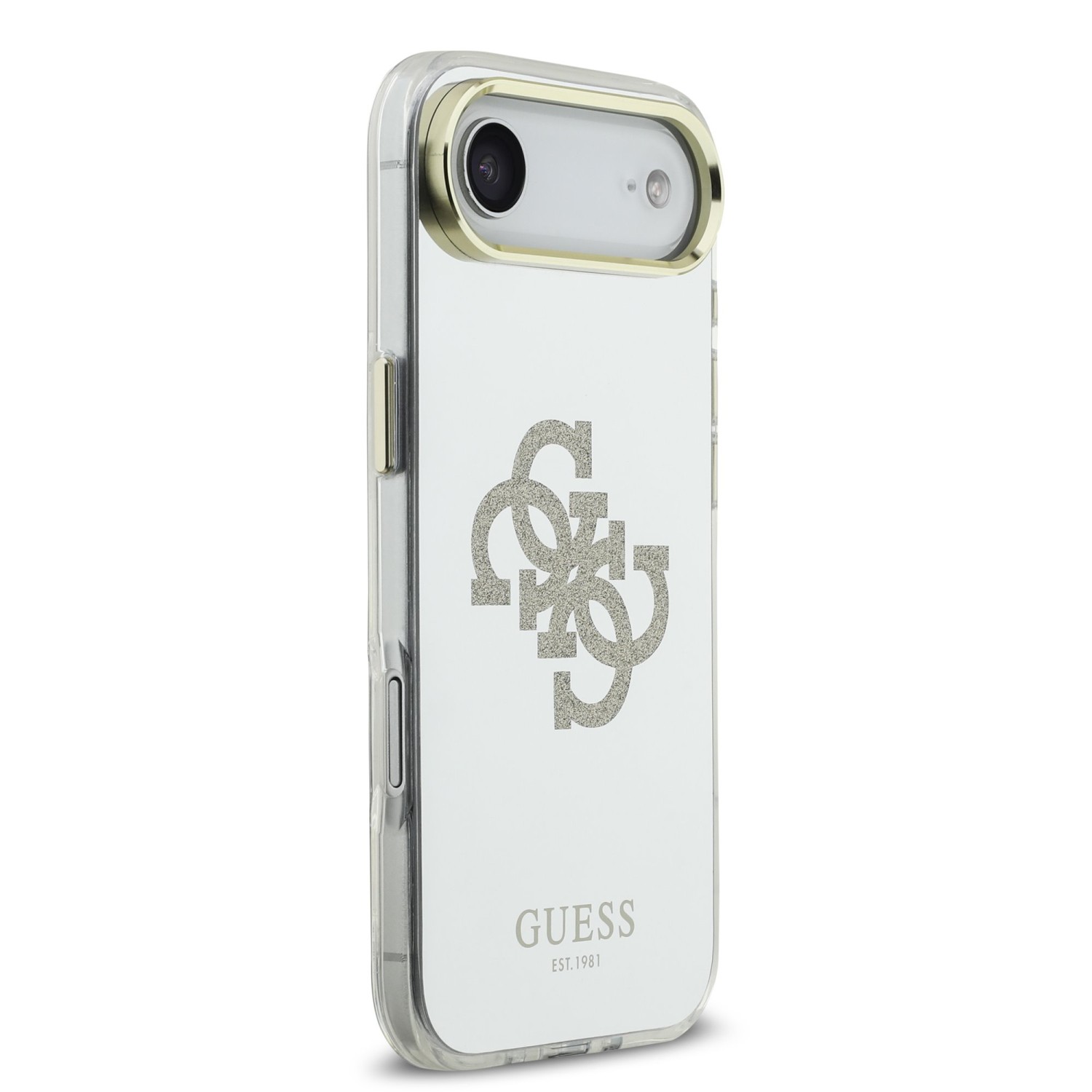 Guess PC/TPU Mirror 4G Glitter Logo MagSafe Zadní Kryt pro iPhone Air Gold