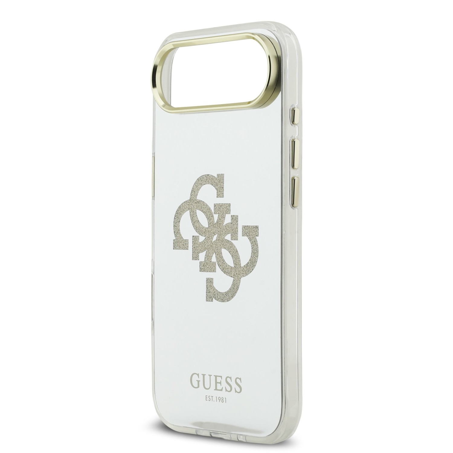Guess PC/TPU Mirror 4G Glitter Logo MagSafe Zadní Kryt pro iPhone Air Gold