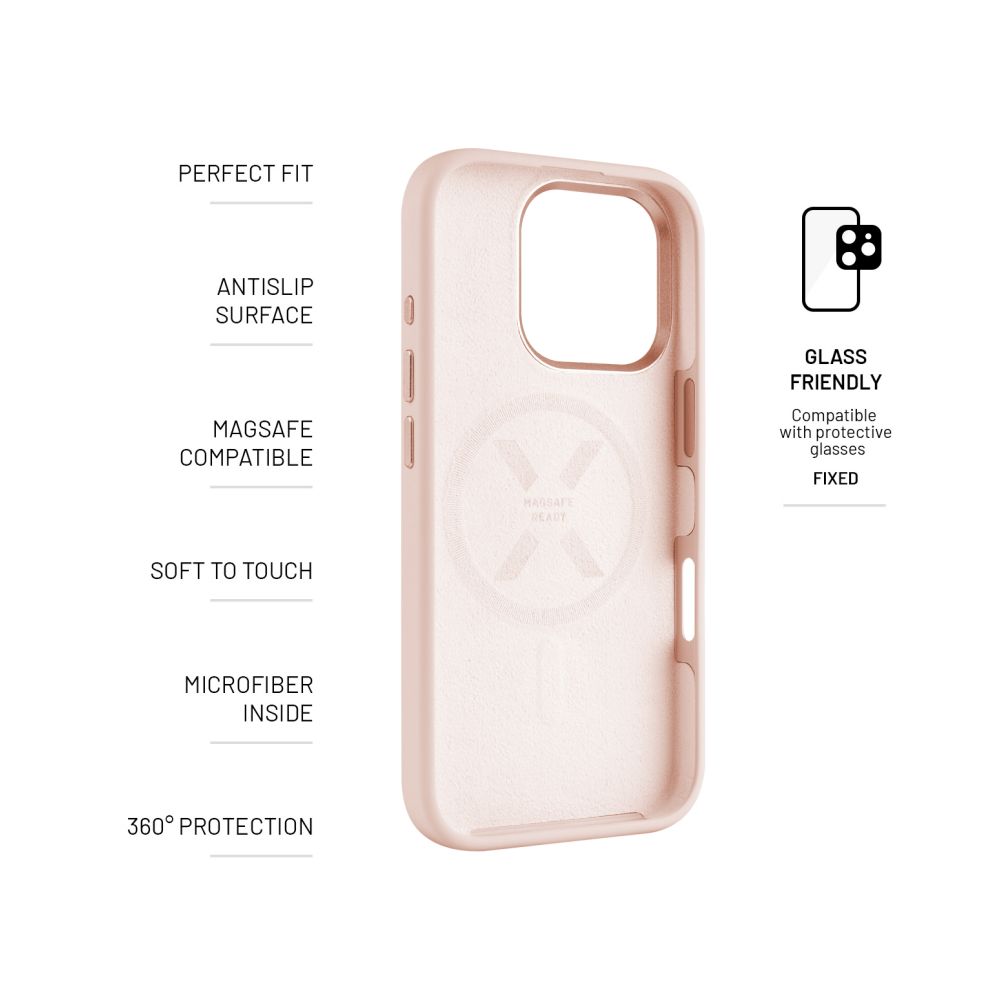Zadní kryt FIXED MagFlow s podporou MagSafe pro Apple iPhone Air, růžový