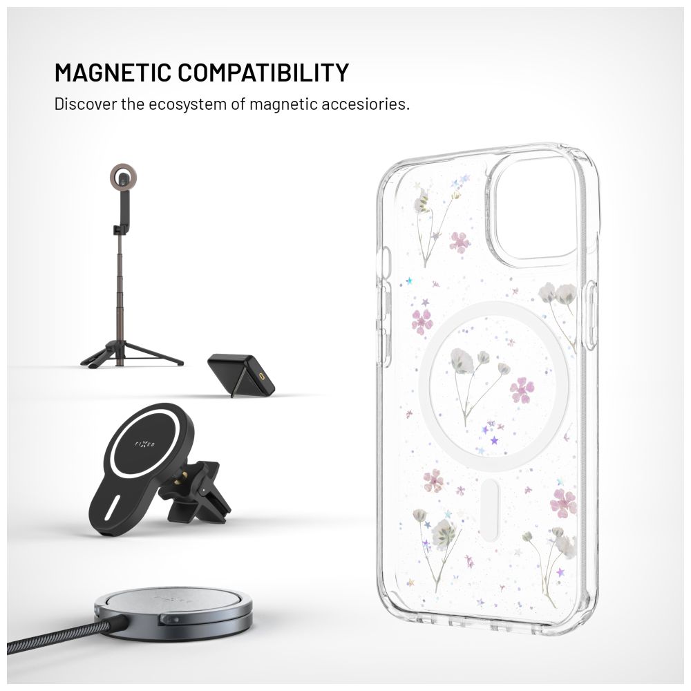 Zadní kryt FIXED MagBloom s podporou MagSafe pro Apple iPhone 13, Blush Plum