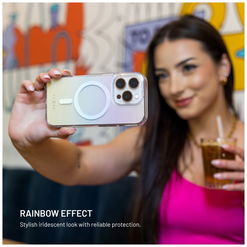 Zadní kryt FIXED MagRainbow s podporou MagSafe pro Apple iPhone 16, duhový