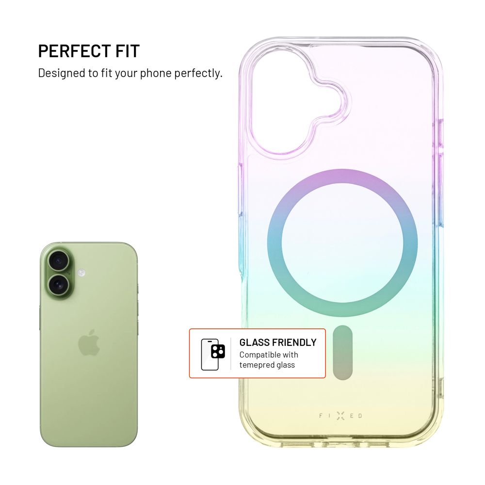 Zadní kryt FIXED MagRainbow s podporou MagSafe pro Apple iPhone 17, duhový