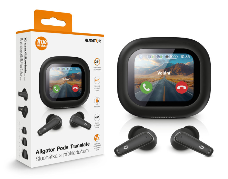 Aligator Pods Translate Překladač a TWS sluchátka 2v1