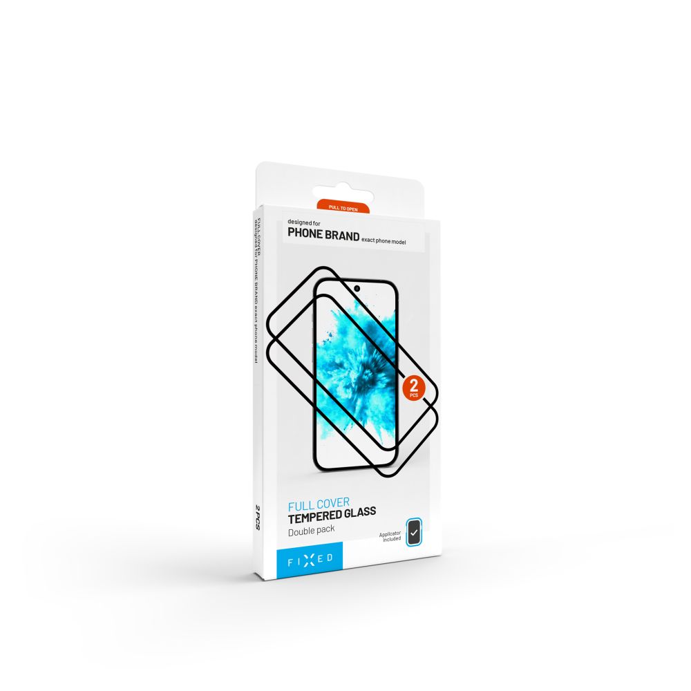 Tvrzené sklo FIXED Full-Cover s aplikátorem pro Samsung Galaxy S26 FE, 2ks, černé