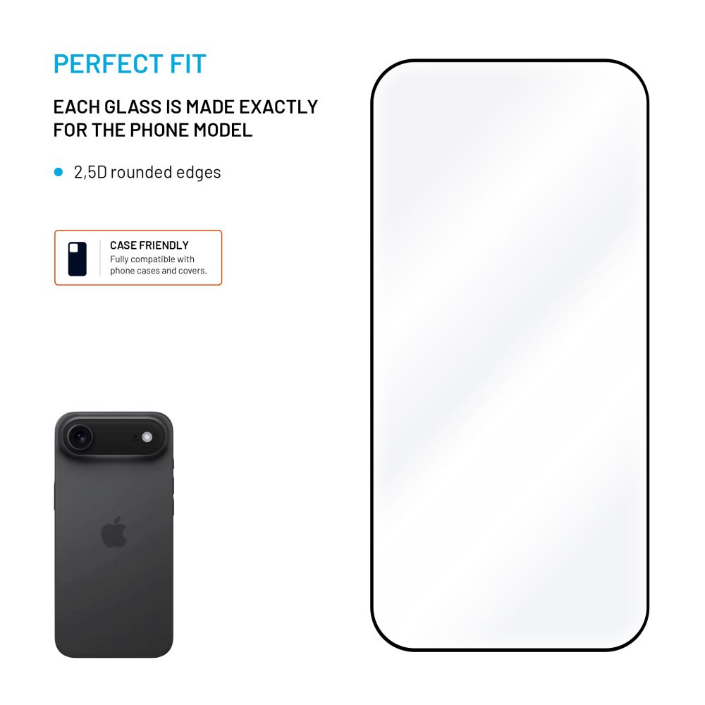 Tvrzené sklo FIXED Full-Cover s aplikátorem pro Apple iPhone Air, 2ks, černé