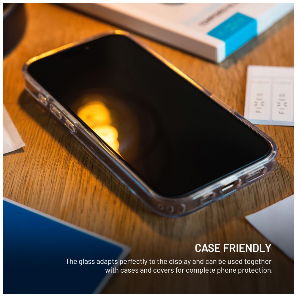Tvrzené sklo FIXED Full-Cover s aplikátorem pro Apple iPhone 17, 2ks, černé