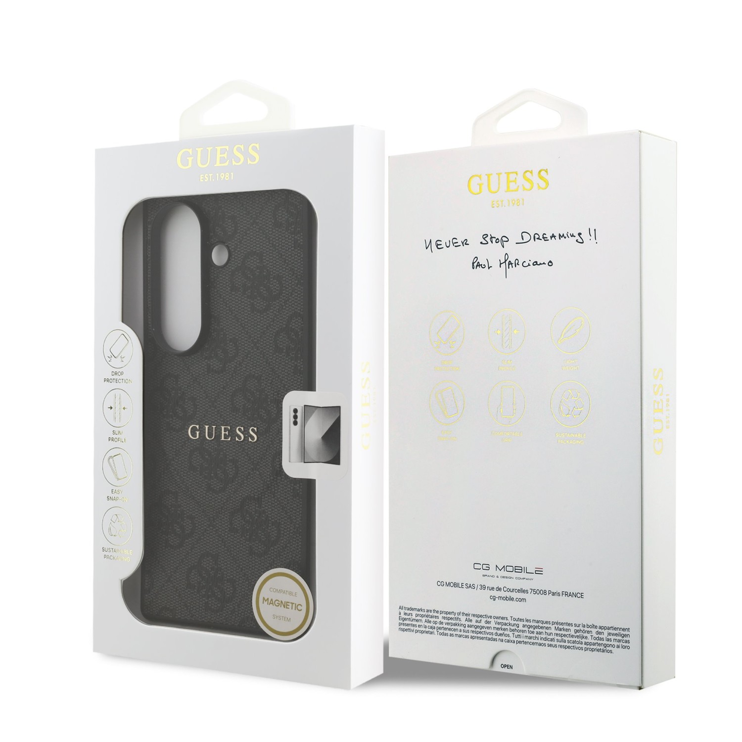 Guess PU Leather 4G Colored Ring Magnetic Zadní Kryt pro Samsung Galaxy Z Fold 7 Black