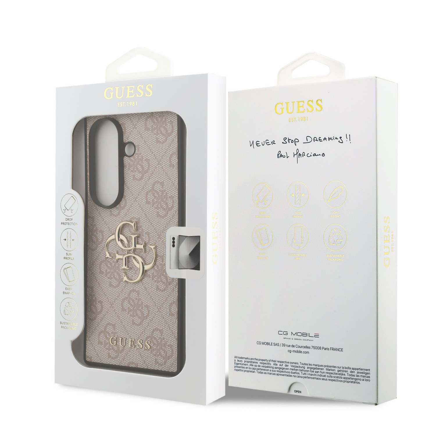 Guess PU 4G Metal Logo Zadní Kryt pro Samsung Galaxy Z Fold 7 Pink