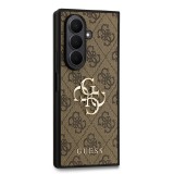 Guess PU 4G Metal Logo Zadní Kryt pro Samsung Galaxy Z Fold 7 Brown