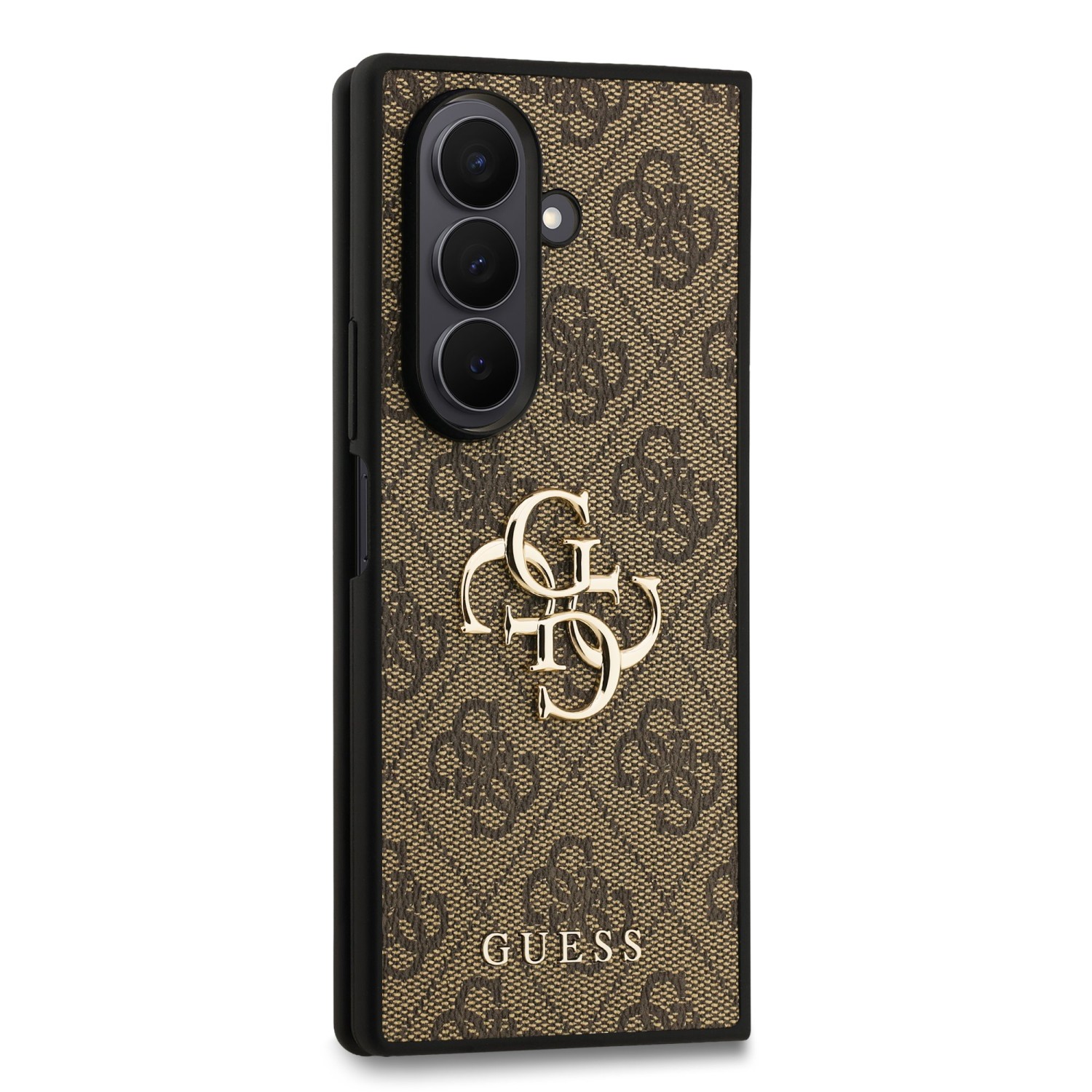 Guess PU 4G Metal Logo Zadní Kryt pro Samsung Galaxy Z Fold 7 Brown
