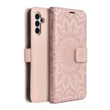 Flipové pouzdro MEZZO Book case pro Samsung Galaxy S25 FE, mandala rose gold