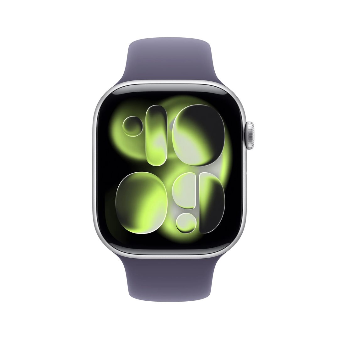 Apple Watch S11 - 46mm Sport Band stříbrné/mlžně fialové S/M