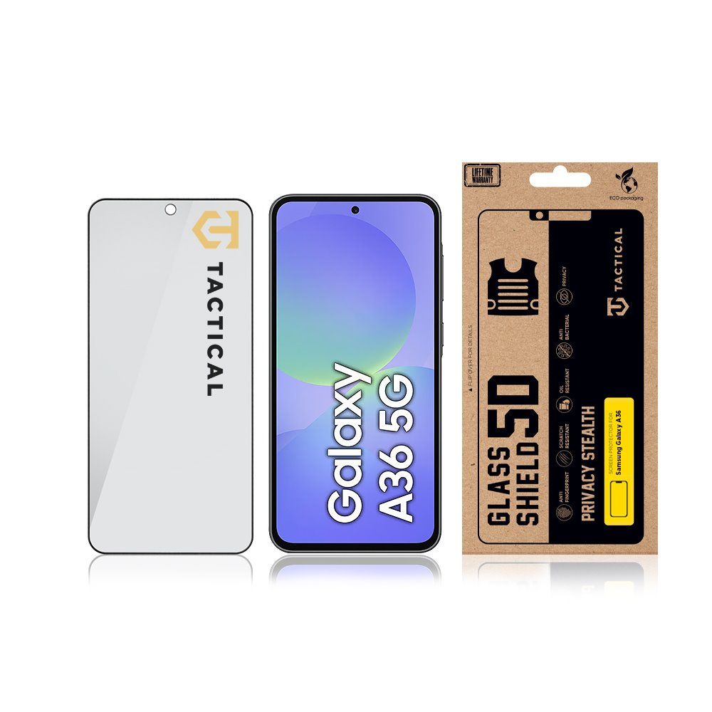 Tactical Glass Shield Privacy Stealth 5D sklo pro Samsung Galaxy A36 Black 