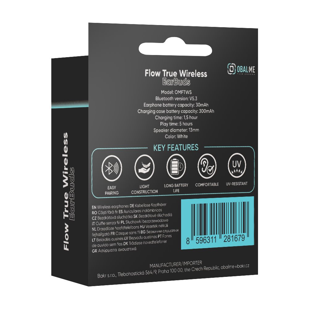 OBAL:ME Flow True Wireless EarBuds White