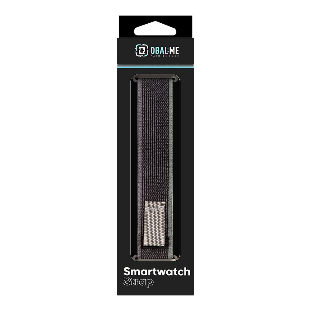 OBAL:ME Textilní Řemínek pro Apple Watch 42-49mm M-L Grey/Green