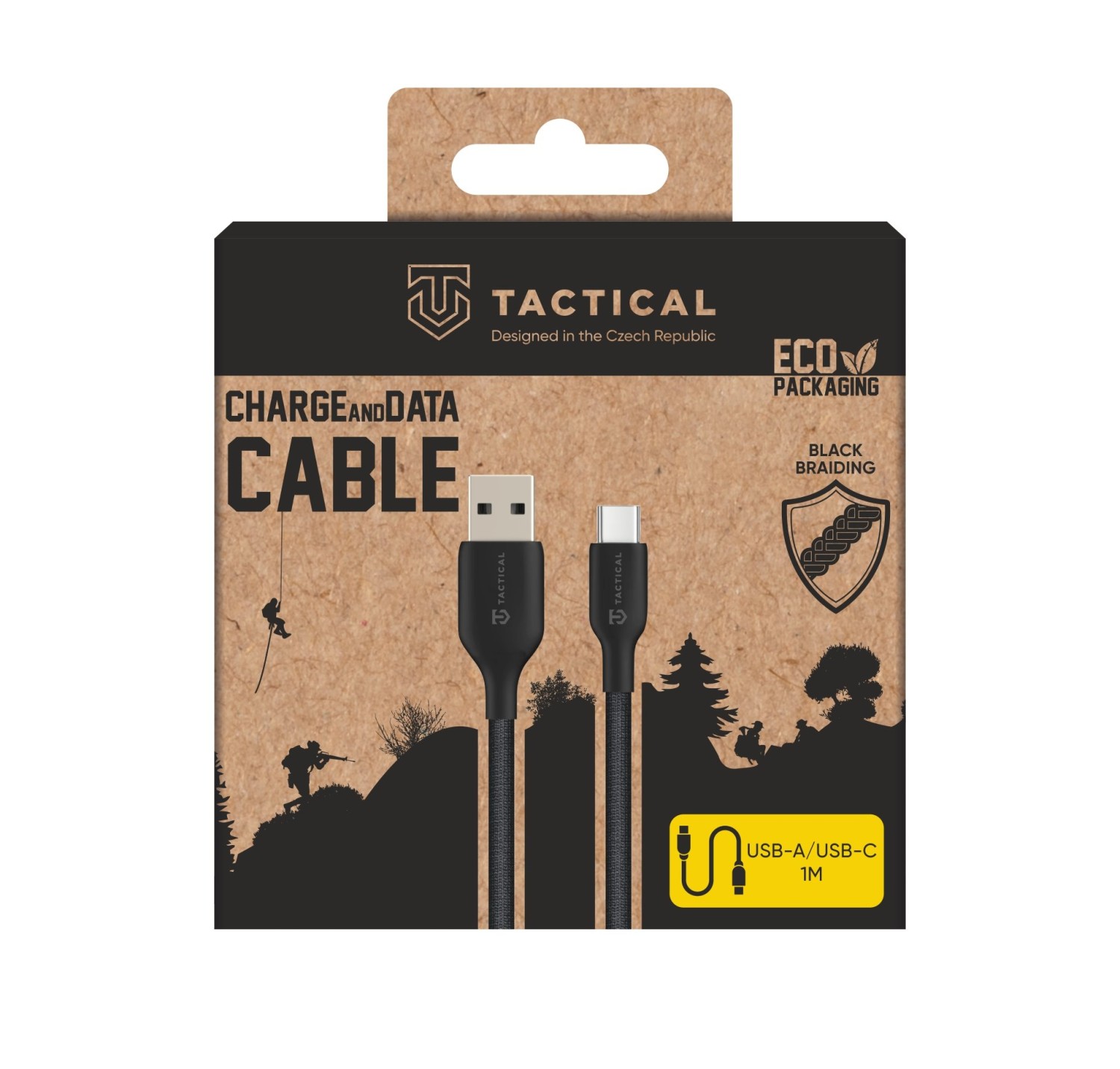 Tactical Stitch Thread Cable USB-A/USB-C 1m Black