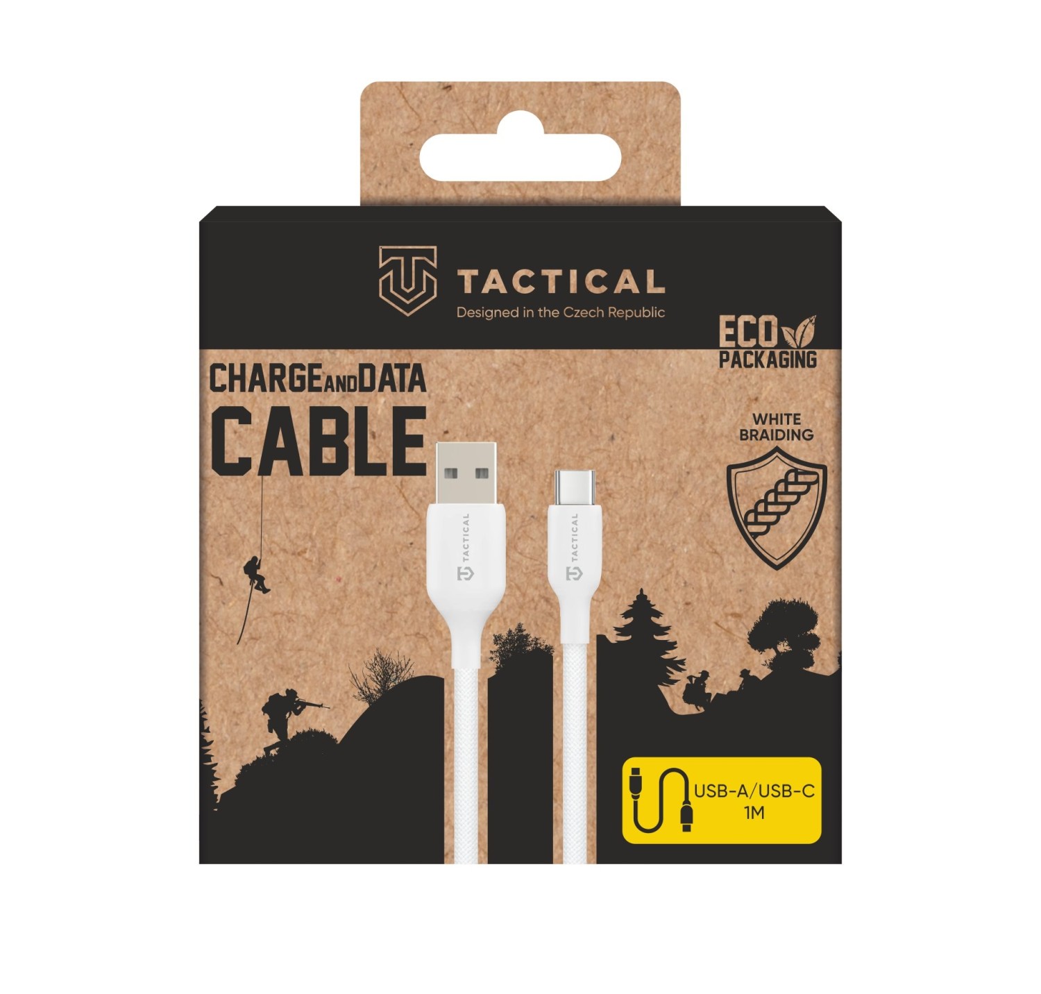 Tactical Stitch Thread Cable USB-A/USB-C 1m White