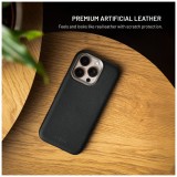Kryt FIXED MagLeather pro Apple iPhone 17 Pro Max, z veganské kůže s podporou MagSafe, černý