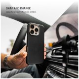 Kryt FIXED MagLeather pro Apple iPhone 17, z veganské kůže s podporou MagSafe, černý