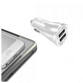 CL autonabíjačka CELLY s 2xUSB výstupom, 2,1A, biela, blister
