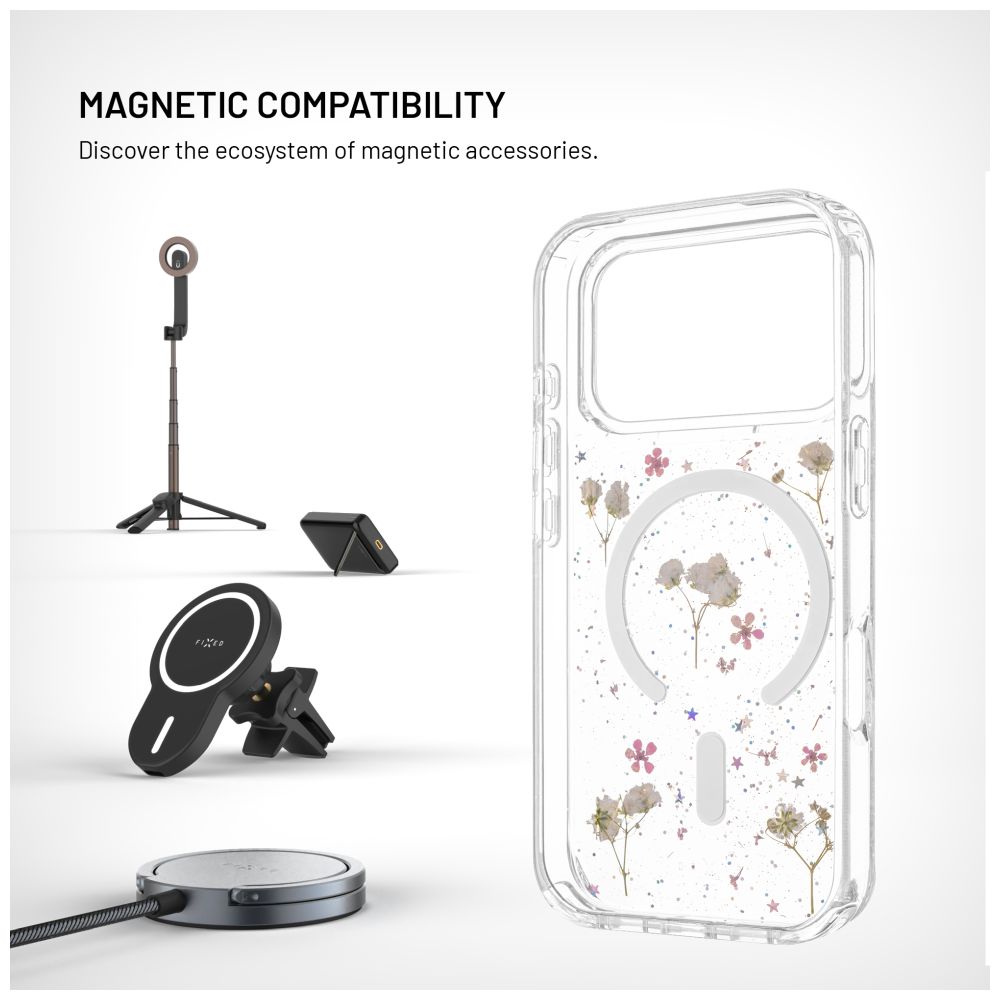 Zadní kryt FIXED MagBloom s podporou MagSafe pro Apple iPhone 17 Pro, Blush Plum