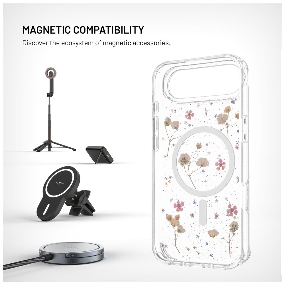 Zadní kryt FIXED MagBloom s podporou MagSafe pro Apple iPhone Air, Blush Plum