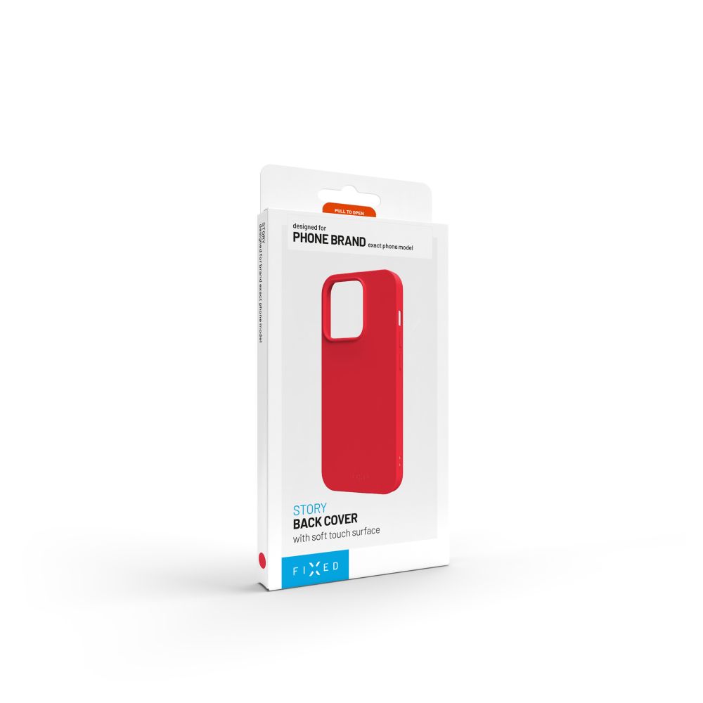 Zadní pogumovaný kryt FIXED Story pro Apple iPhone 17 Pro, červený